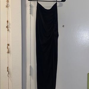 Faux Suede Maxi Skirt w/Slit